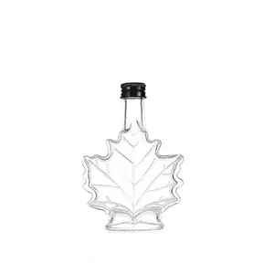 250ml 100ml 50ml độc đáo Maple Leaf hình dạng rỗng mini Glass rượu nước giải khát chai rượu Syrup chai