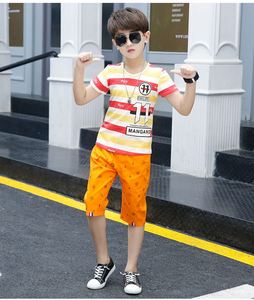 ชุดบอดี้สูทเด็กผู้ชาย แขนสั้น ลายตัวอักษรและลายทาง พร้อมกางเกงขาสั้นพิมพ์ลาย สำหรับเด็กวัยหัดเดิน ซื้อสินค้าออนไลน์ - Product Image 3