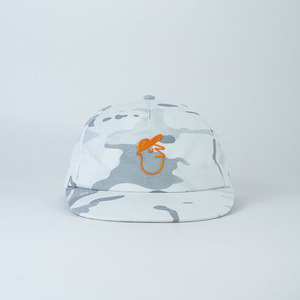 Casquette Snapback Personnalisée Broderie Camouflage Blanc 5 Panneaux Profil Bas Visière Plate Non Structurée Ripstop pour Randonnée et Camping en Extérieur - Product Image 1