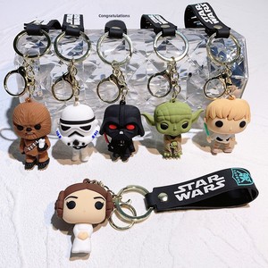 Nouveau porte-clés <span class=keywords><strong>Star</strong></span> <span class=keywords><strong>Wars</strong></span> le plus vendu, le Mandalorian, Merchandise, pendentif porte-clés Darth Vader en gel de silicone, emballé individuellement - Product Image 3