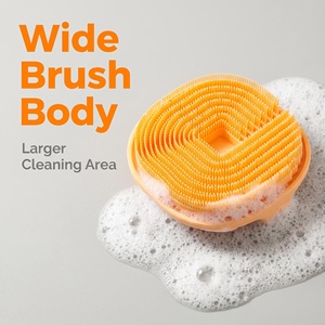 Brosse de bain en silicone à surface large, poils doux et denses, exfoliant corporel manuel pour la peau humaine et le toilettage des chiens - Product Image 2