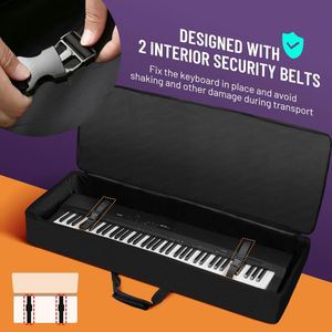 Étui pour clavier gratuit, sac de transport pour clavier de piano durable et entièrement rembourré de 10 mm avec bretelles réglables. - Product Image 2