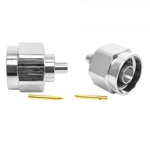 Type N male plug for rg402 .141 semi-rigid cable solder 50ohm dc-12.4 ghz brass nickel RF coaxial connector