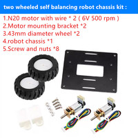 Châssis de robot mobile auto-équilibrant 2 roues motrices avec kit DIY pour ESP32