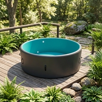 Einfach Aufzubauender Umweltfreundlicher Wasserdichter Aufblasbarer Schwimmpool für Erwachsene Kinder Neugeborene Familie Outdoor Garten Freizeit