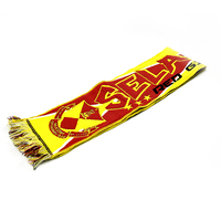 Hochwertiger Großhandel Kundenspezifischer Öko-Tex Doppelseitiger Jacquard-Strick Schal für Sport, Fußballvereine und Fans aus Acryl