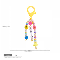 EDGE Porte-clés et breloque de sac pour femme, motif dés et cerises, perles colorées, style mignon, accessoire pour sac de gaming