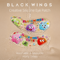 Patchs sous les yeux jetables en silicone minéral auto-adhésifs BLACKWINGS, naturels et doux, avec logo personnalisé pour cils