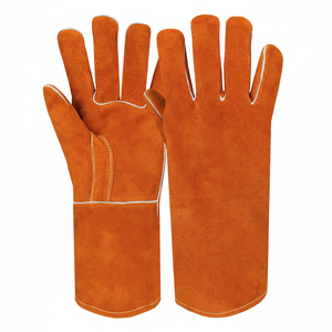 Guantes de soldadura azul personalizados de fabricante pakistaní diseño antideslizante guantes de cuero Tig para barbacoa al por mayor - Product Image 1