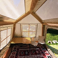 Tente de toit gonflable 5,7 m² Imperméable auvent de camping Quatre saisons Chaud Tissu Oxford Colonne d'air Entièrement automatique Rapide
