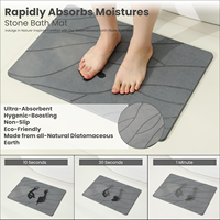 Tapis de bain et de douche en pierre de diatomite à séchage rapide, motif couleur personnalisé, super absorbant, fibres naturelles