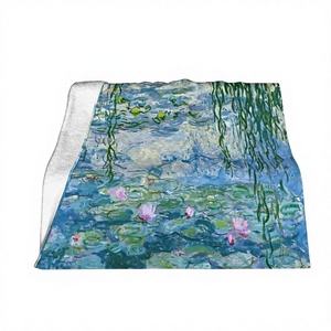 Couverture en flanelle douce et durable imprimée - Nénuphars de Claude Monet pour <span class=keywords><strong>canapé</strong></span>, lit ou chambre - Cadeau artistique - Product Image 1