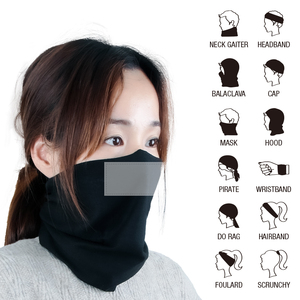 ผ้าพันคอแบบหลอดสำหรับฤดูร้อน ระบายอากาศได้ดี สีดำอเนกประสงค์ ไม่มีรอยต่อ พร้อมช่องใส่ฟิลเตอร์ - Product Image 5