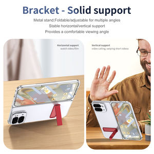 Funda de teléfono transparente de lujo para <span class=keywords><strong>Google</strong></span> Pixel 10 Pro, soporte de aleación de aluminio plegable, accesorios delgados para carcasa de teléfono anticaída - Product Image 5