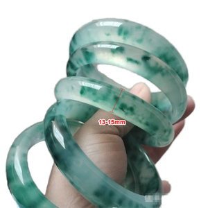 Meilleurs Bracelets Joncs Vintage en Résine Effet Marbré Jade Faits Main pour Femme, Bijoux Verts Classiques 13-15mm, Cadeaux de Mariage et de Fête - Product Image 1