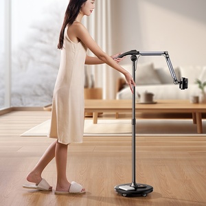 Jopree L66 Mobile Home Studio supporto per telefono flessibile a doppio <span class=keywords><strong>braccio</strong></span> con Base a disco e ruote per uso personale sulla scrivania - Product Image 5