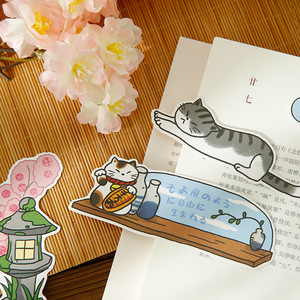 Marque-page en papier chat de montagne japonais mignon, forme irrégulière Kawaii, marque Fengqi haut de gamme, cadeau créatif pour les amateurs de livres, adolescents et usage quotidien - Product Image 4