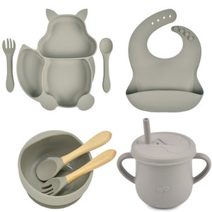 Juego de 8 Piezas de <span class=keywords><strong>Vajilla</strong></span> Infantil de Silicona con Diseño de Dibujos Animados, Plato, Tazón, Vaso de Entrenamiento, Cuchara, Tenedores, con Succión, para Niños de <span class=keywords><strong>6</strong></span> a 36 <span class=keywords><strong>Meses</strong></span> - Product Image 4