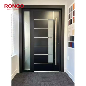 Phong cách hiện đại lối vào chính cửa nhôm đôi kính tráng men nhập cửa Trước Chống Trộm Cửa an ninh chống đạn - Product Image 2