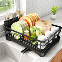 Fabricant professionnel panier support de rangement en acier inoxydable cuisine stockage économiseur d'espace sur évier porte-vaisselle