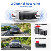 Caméra de tableau de bord 4K à double objectif avec fonction HDR et capteur G, enregistreur de conduite DVR, vision nocturne supérieure, caméra embarquée pour voiture - Meilleures ventes