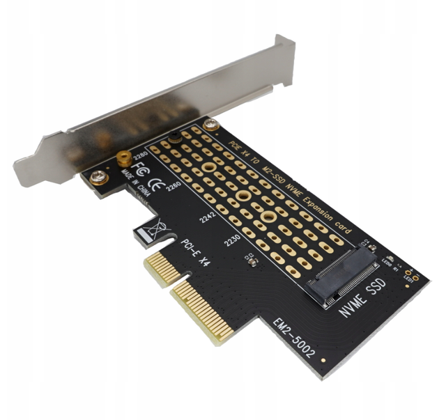 Factory Price PCI-e x4 SSD m.2 NVMe  Adapter Card  EM-5002 single M.2 drive slot version