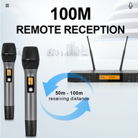 Prix d'usine U23 Microphone Lavalier professionnel sans fil avec deux mains micro dynamique pour karaoké KTV