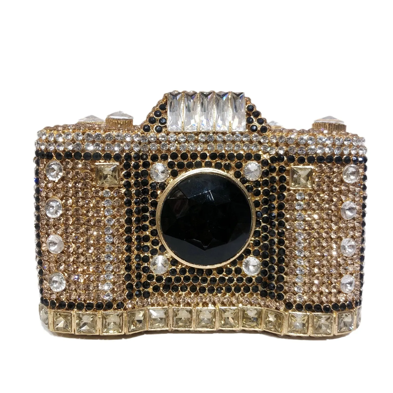 高品質クラッチハンドバッグ財布ラインストーン財布ダイヤモンドクリスタルカメラ型イブニングバッグ
