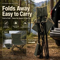 Chaise de camping pliable légère et durable avec porte-gobelet et dossier haut pour la pêche, la plage et le parc