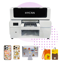 Imprimante UV à plat A3 30 cm, carte Hoson, tête simple I3200, imprimante UV numérique CMYK+W+V pour coques de téléphone, badges, porte-clés