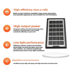 Panneau <span class=keywords><strong>Solaire</strong></span> <span class=keywords><strong>Portable</strong></span> Haute Puissance 3.5W 6V pour Charge, Panneau Photovoltaïque pour Génération d'Énergie Extérieure et Téléphones Mobiles - Product Image 2