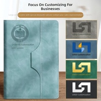 Nouveau style – Couverture en similicuir effet peau – Bloc-notes d'affaires et de bureau – Édition exclusive pour entreprises – Logo imprimé – Emplacement pour stylo