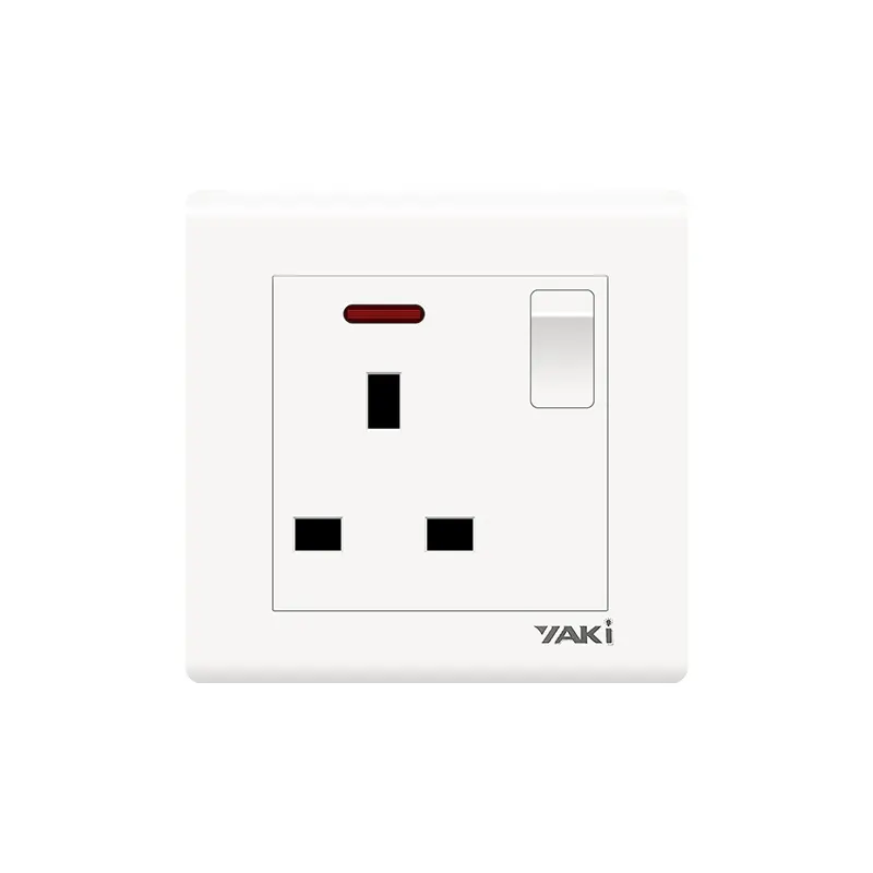 Yaki-Interruptor de pared de luz de Reino Unido de alta calidad, enchufes universales, 1 Banda, enchufe Individual Doble USB, interruptor de palanca eléctrica