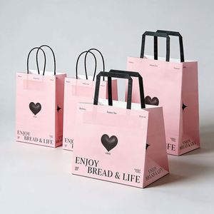 ถุงกระดาษคราฟท์สีดำ ขาว น้ำตาล พิมพ์โลโก้ตามสั่ง สำหรับใส่ของขวัญ ขอบคุณ พร้อมหูหิ้วแบบแบน - Product Image 4