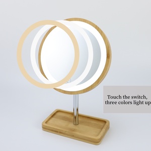 2025 nouveau <span class=keywords><strong>produit</strong></span> bambou debout led miroir trois couleurs fonction de stockage 7 pouces led miroir cadeau - Product Image 2
