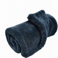Microfibre torsadée double couche à boucles, sans peluches, 1200gsm 1400GSM 1600GSM, 60x90cm, pour séchage automobile, haute qualité, vente en gros