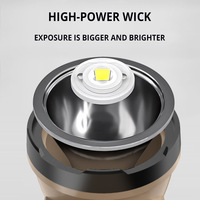 Lanterne de camping COB rechargeable par USB, lampe LED portable, ABS, haute luminosité, lampe torche alimentée par énergie solaire pour le camping en plein air, en cas d'urgence