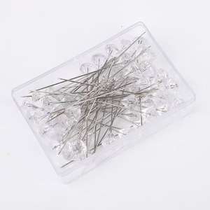 Lot de 100 épingles en métal transparent en cristal de diamant, en acier inoxydable de luxe, faites à la main, vente en gros, fleuriste <span class=keywords><strong>Hui</strong></span> <span class=keywords><strong>Huang</strong></span> - Product Image 4