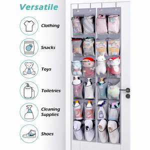 12-Grid Large Mesh Pocket Behind the Door Shoe Rack <b>Narrow</b> Door Shoes Container - Product Image 3