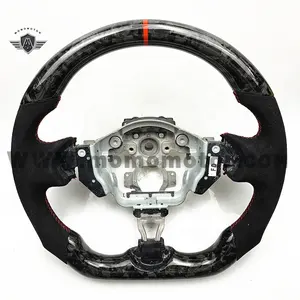 AUTO CAR STEERING WHEEL FOR NISSAN 370Z 350Z R35 GTR FORGED CARBON FIBER WITH RED STRIPE AVAILABLE FOR ALL MODELS