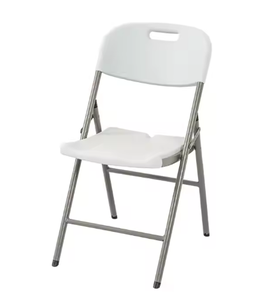 Blanco <span class=keywords><strong>Popular</strong></span> Alquiler Heavy Duty White HDPE Silla Plegable Marco de metal Silla plegable de plástico para eventos al aire libre Bodas Fiesta - Product Image 2