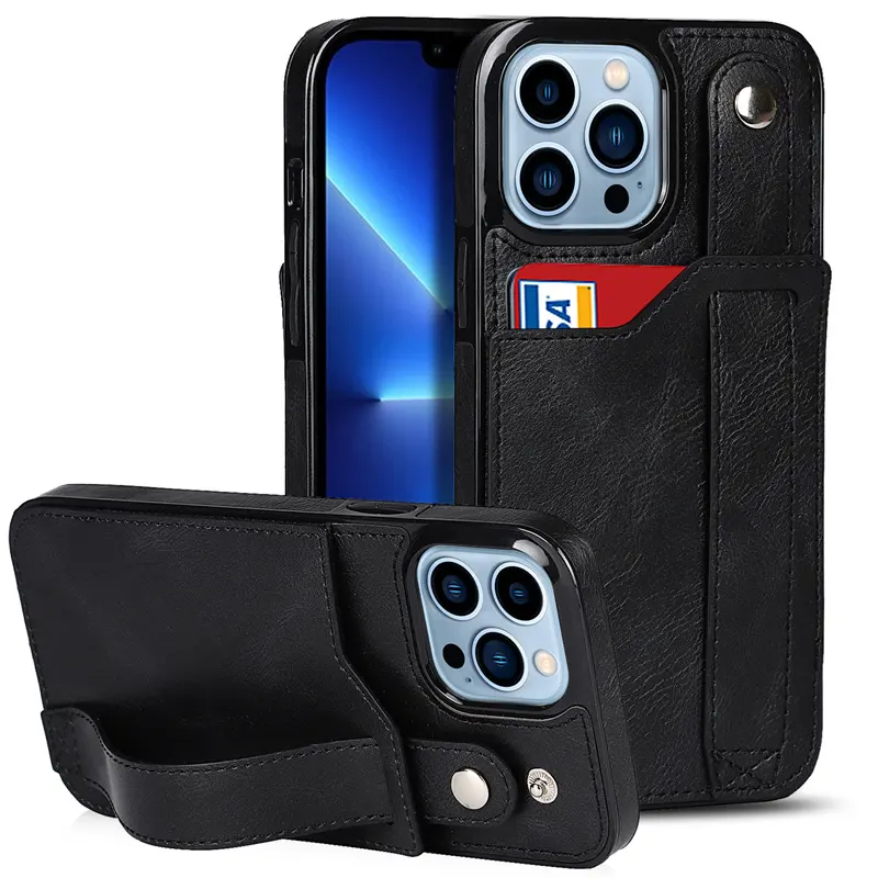 Manyetik iş deri cüzdan cep telefonu kılıfı kol koruyucu kart tutucu telefon IPhone için kılıf 14 13 7 8 X Xr 11 12 Se 3