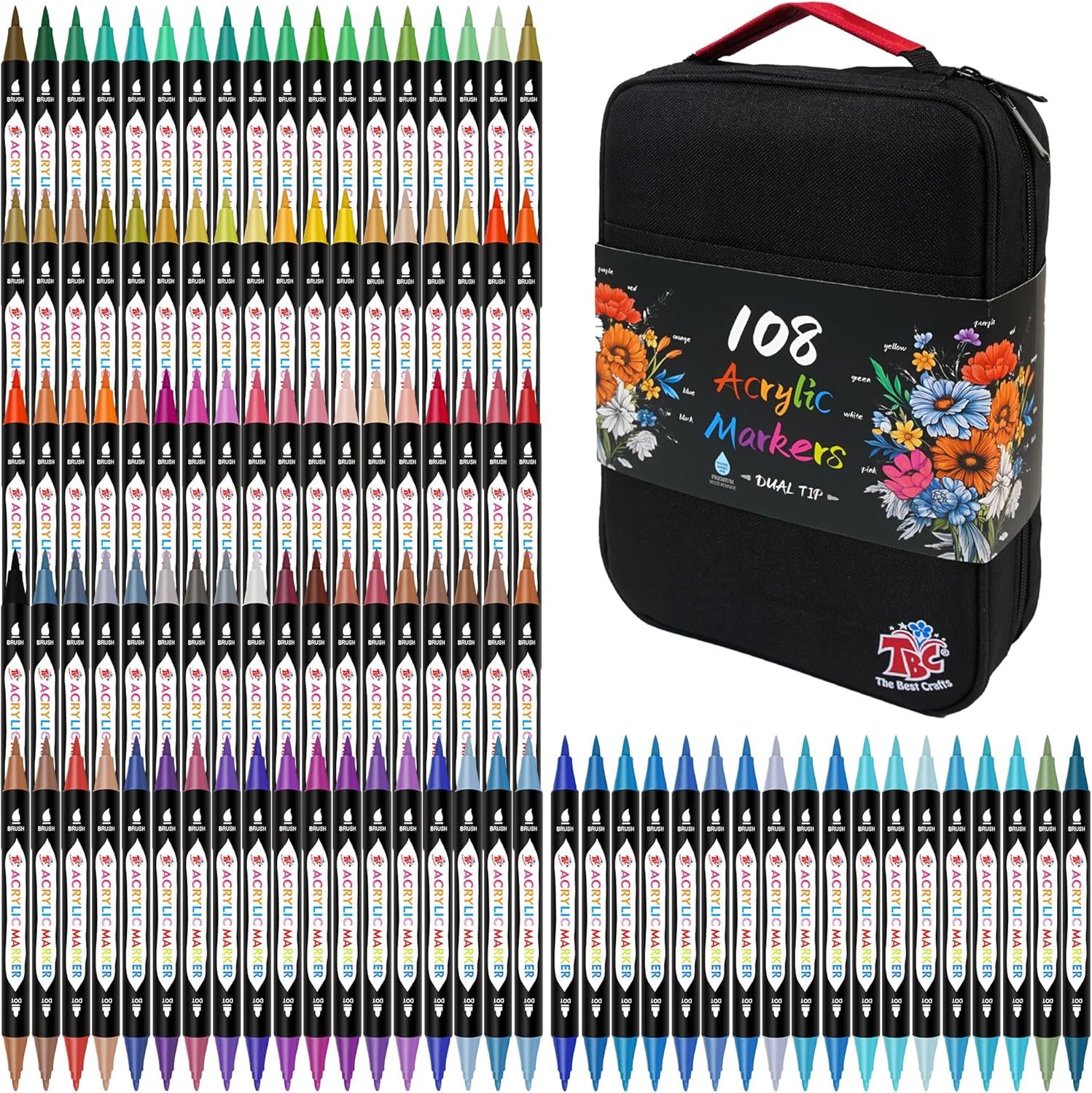 Factory Custom OEM 108 72 48 Colors Dual Tip Acrylic Paint Art Markers Pen School Office Supplies Stationery Set