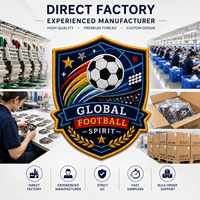 Écussons brodés personnalisés en forme de bouclier pour le football, vente en gros, badges d'équipe de football OEM pour vêtements de match, vestes et sacs