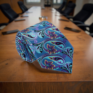Cravatta <span class=keywords><strong>Slim</strong></span> Personalizzata da <span class=keywords><strong>Uomo</strong></span> con Motivo Floreale Paisley, Regolabile, di Lusso, 100% Poliestere, Accessori per <span class=keywords><strong>Uomo</strong></span> - Product Image 4