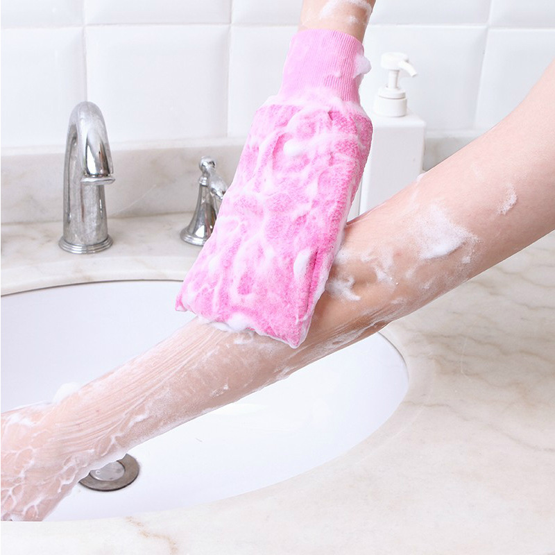Нейлоновая Щетка из полиэстера и вискозы для очистки омертвевшей кожи, щетка для спа-ванны, отшелушивающая Варежка