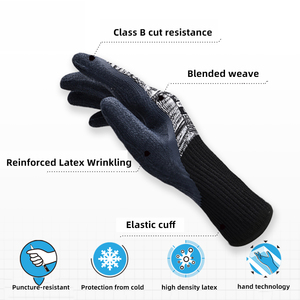 Guantes DE TRABAJO Rock & Stone, guantes de seguridad de algodón y poliéster blanco y negro, látex reforzado, antiarrugas, talla XL, para el 2017 - Product Image 4