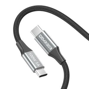 Câble de charge rapide USB-C vers USB-C ESEEKGO ES-C200 100W/6A 2M/6.6FT en nylon anti-casse pour montre connectée, ordinateur, écouteurs - Product Image 2