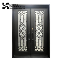 Porte en fer forgé à la main, best-seller, pour entrée principale extérieure de maison, avec détails en volutes