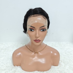 Promotion : Perruques Lace Frontal 13x4 à coupe courte, ondulations au doigt, en cheveux humains brésiliens 100% naturels, vente en gros très prisée - Product Image 5